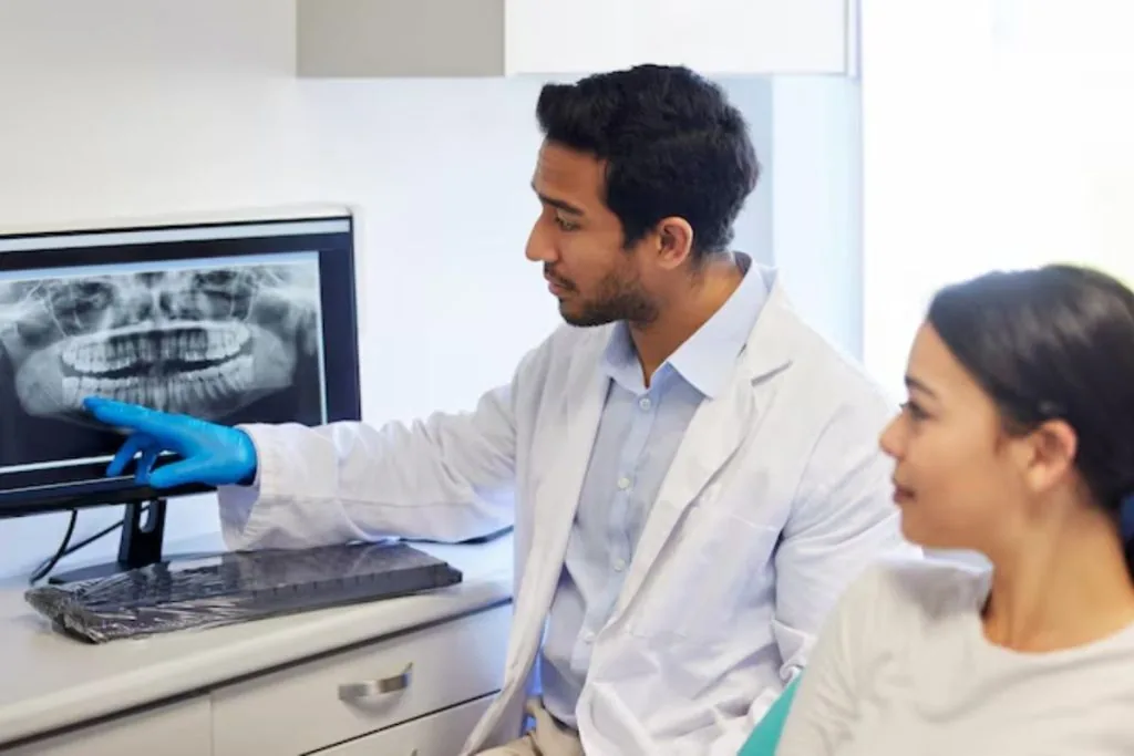 digital dental x-ray helping detect hidden cavities and other oral health problems.