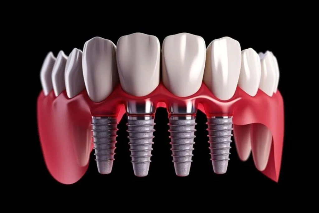 implant-supported dental bridge replacing multiple missing teeth for long-term smile restoration