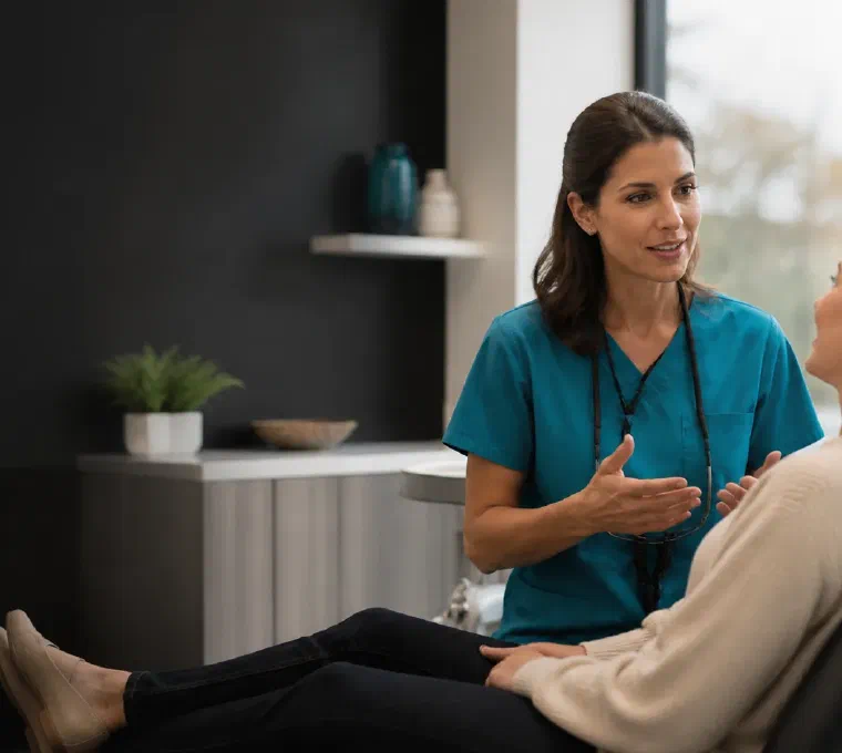 A relaxed patient receiving supportive dental care