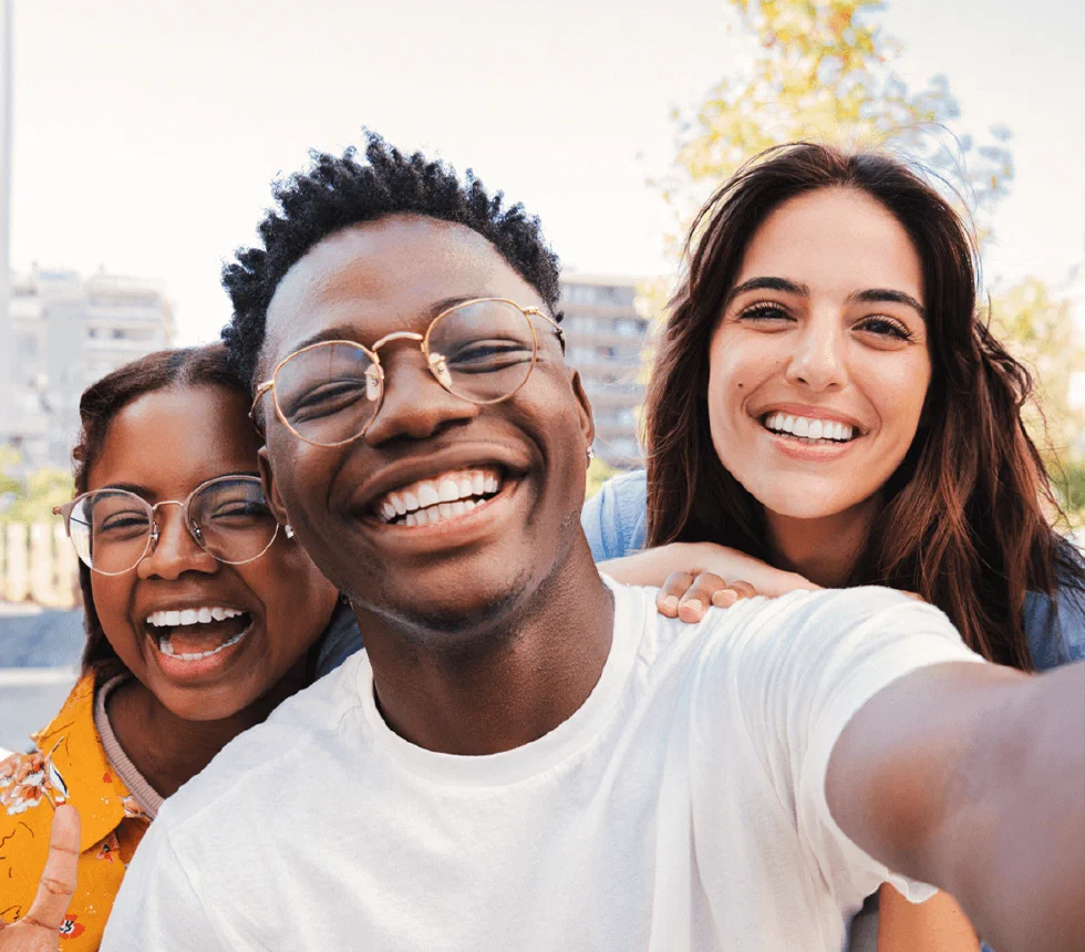 Friends smiling together